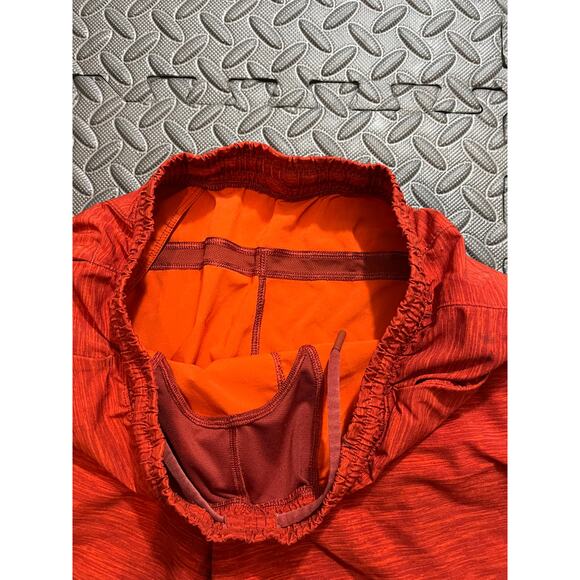 Lululemon Pace Breaker Linerless Short 7" Men's Athletic Gym Orange Red‎ Small - Picture 2 of 9